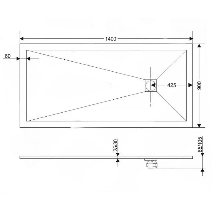 Душевой поддон из искусственного камня RGW Stone Tray ST-W 140х90 16152914-01 Белый