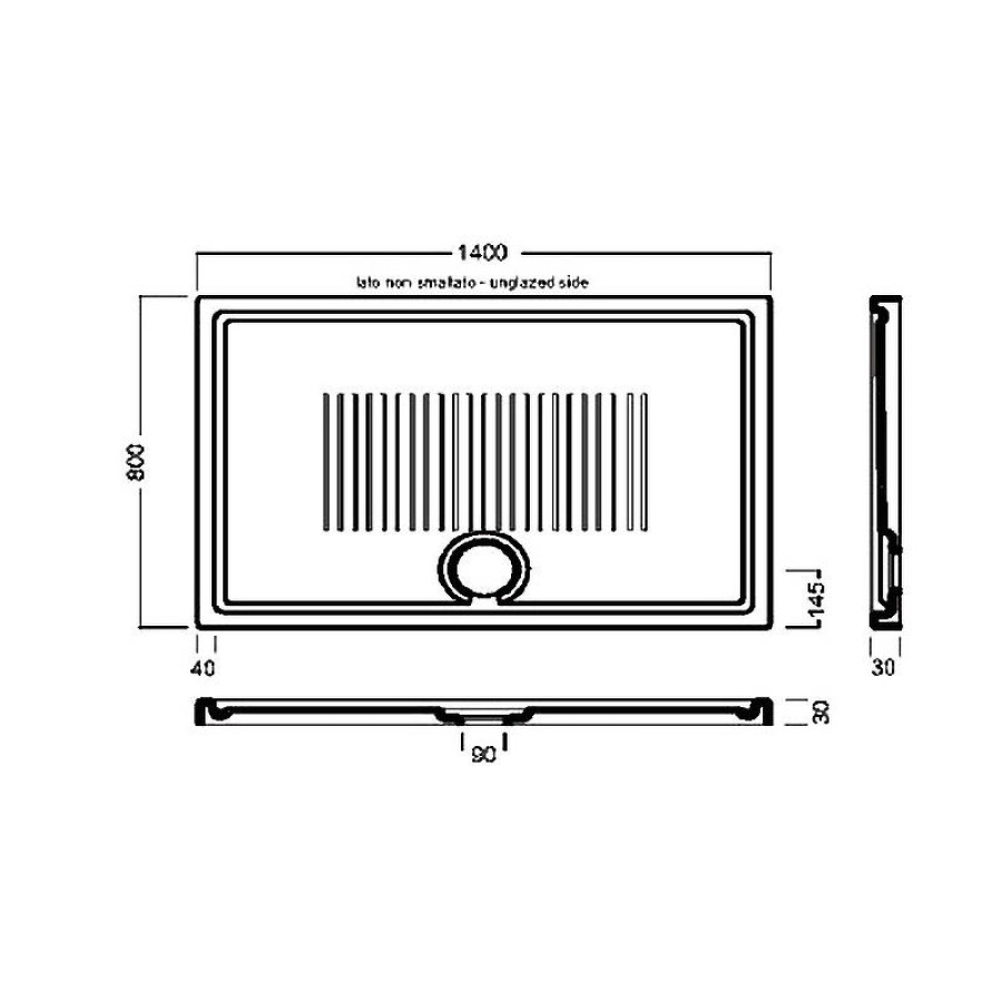 Керамический поддон для душа Hatria Lif H3 140x80 Y1ZV01 Белый