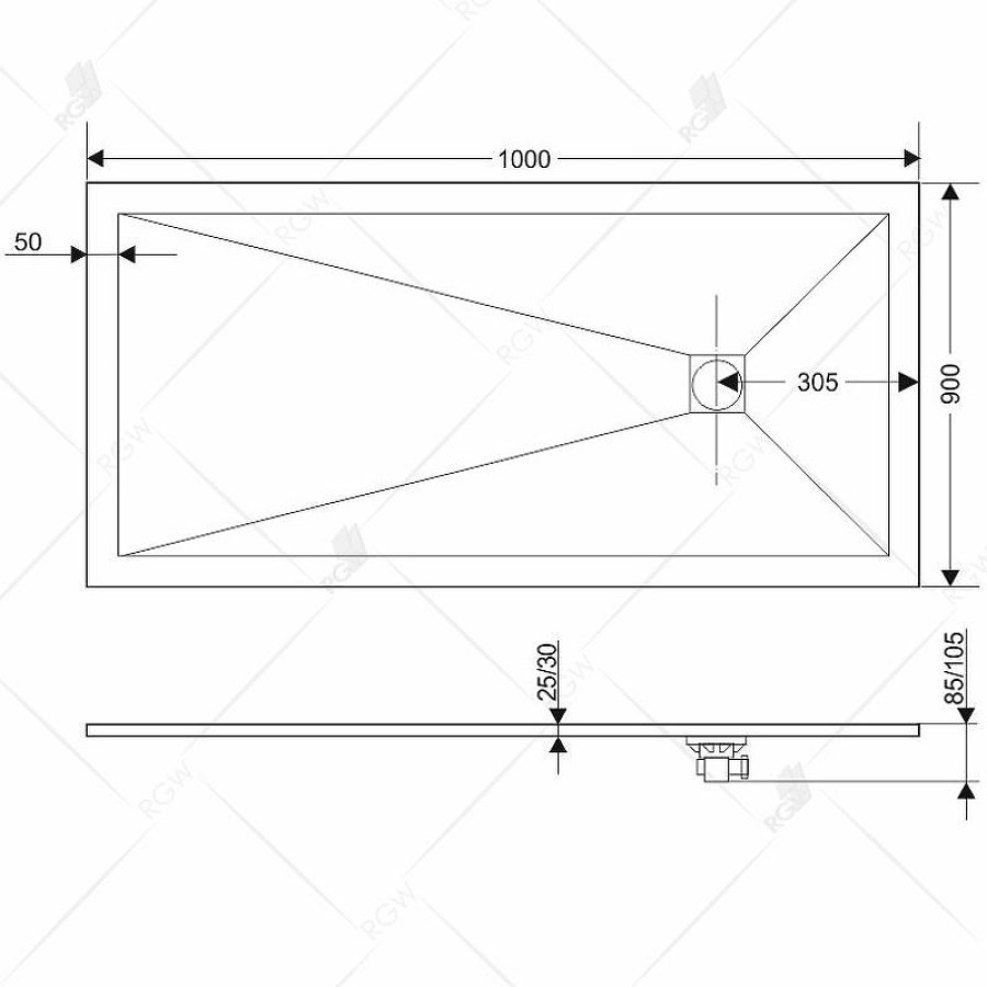 Душевой поддон из искусственного камня RGW Stone Tray ST-0109Be 100x90 16152910-03 Бежевый