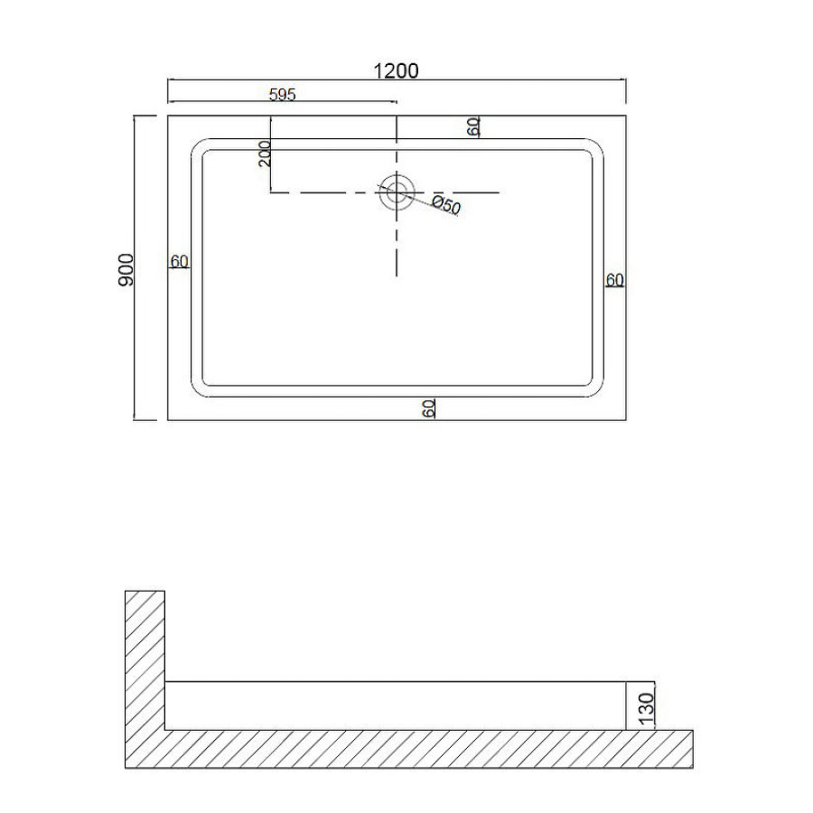 Душевой поддон из АБС-пластика Niagara Nova 120x90 NG-120-90Q Белый