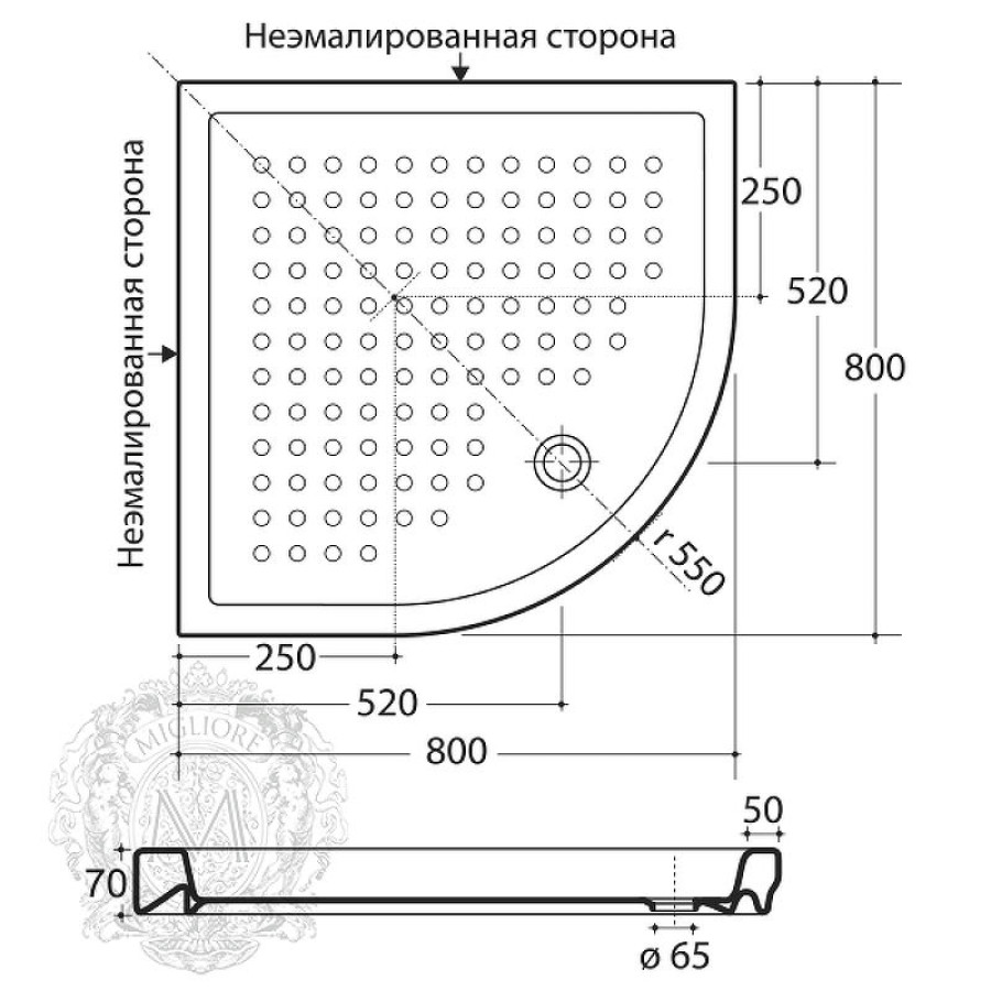 Керамический душевой поддон Migliore 80х80 ML.PDA-28.390.BI Белый