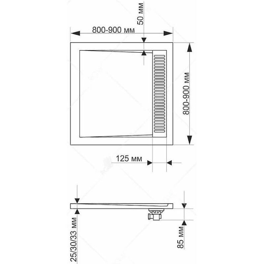 Душевой поддон из искусственного камня RGW Stone Tray STM-W 80х80 14202088-01 Белый