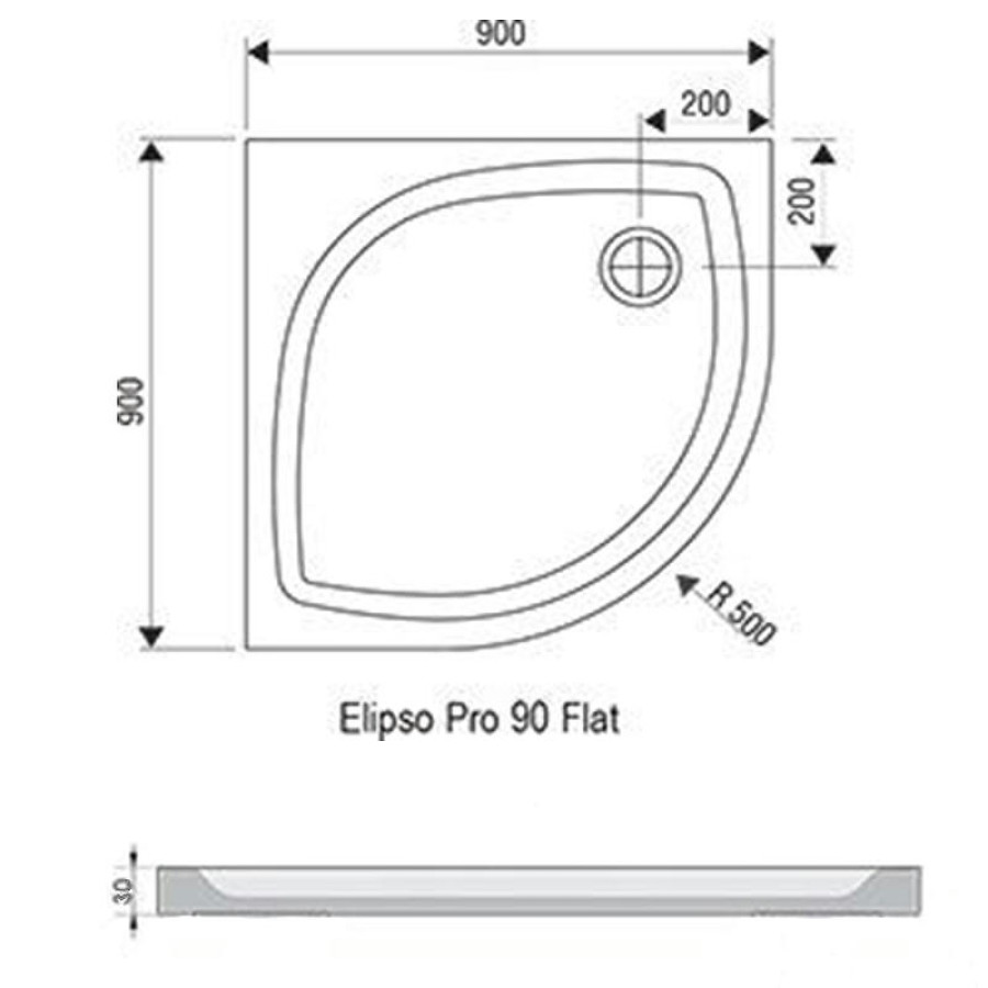 Душевой поддон из искусственного камня Ravak Elipso Pro 90х90 Flat XA237711010 Белый