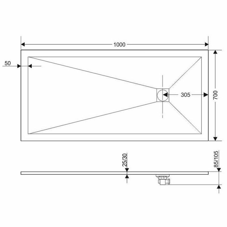 Душевой поддон из искусственного камня Grossman Strong 70x100 GR-S170100Q Белый