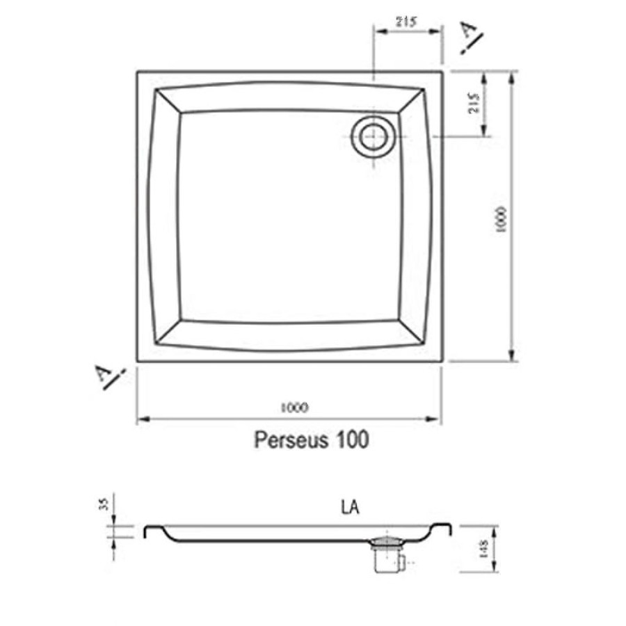 Акриловый поддон для душа Ravak Galaxy Elipso LA 100х100 A02AA01210 Белый