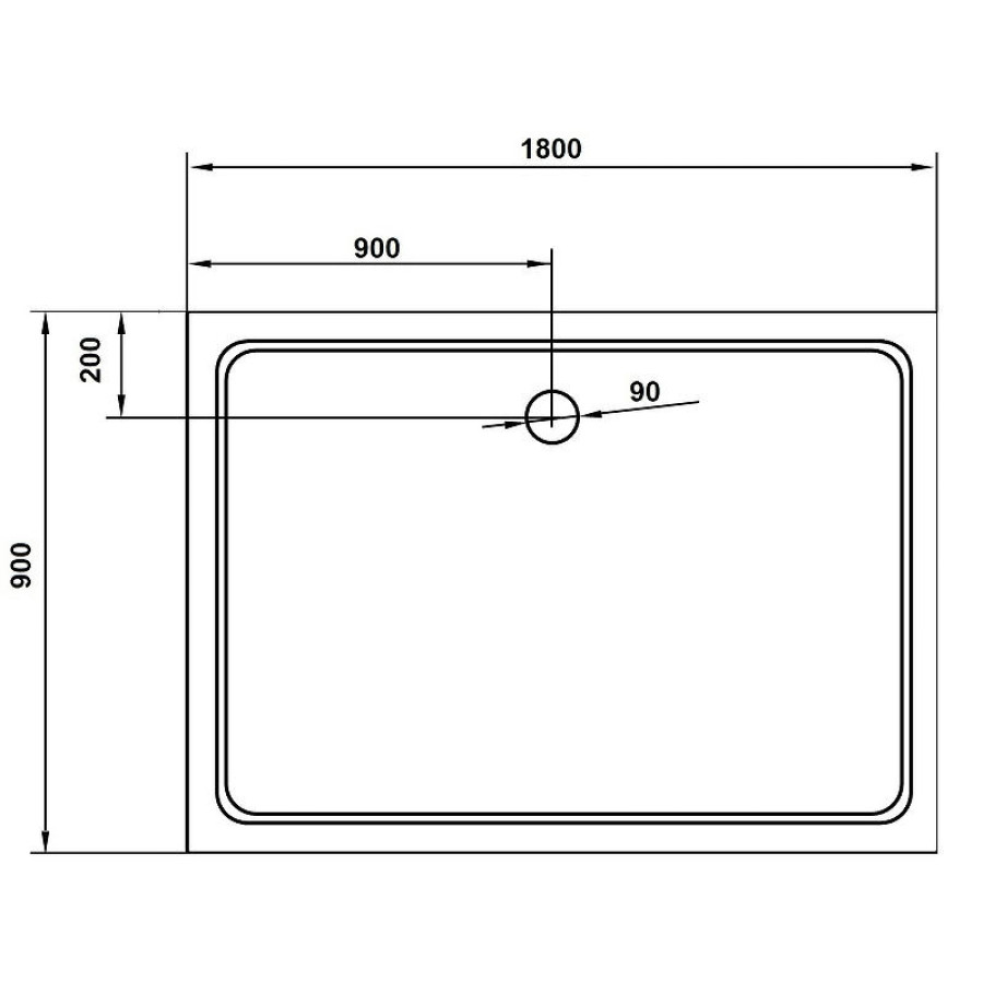 Душевой поддон из стеклокомпозита Cezares Tray SMC 180x90 TRAY-M-AH-180/90-35-W Белый