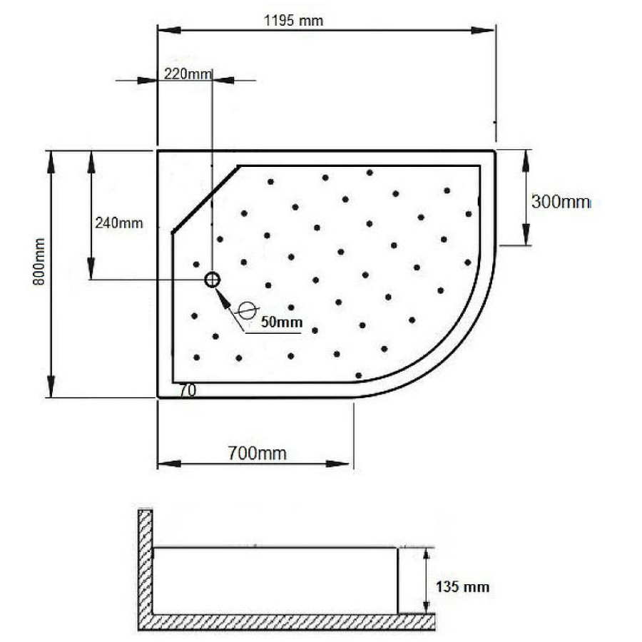 Акриловый поддон для душа Grossman Pragma 120x80 L PR-120L Белый