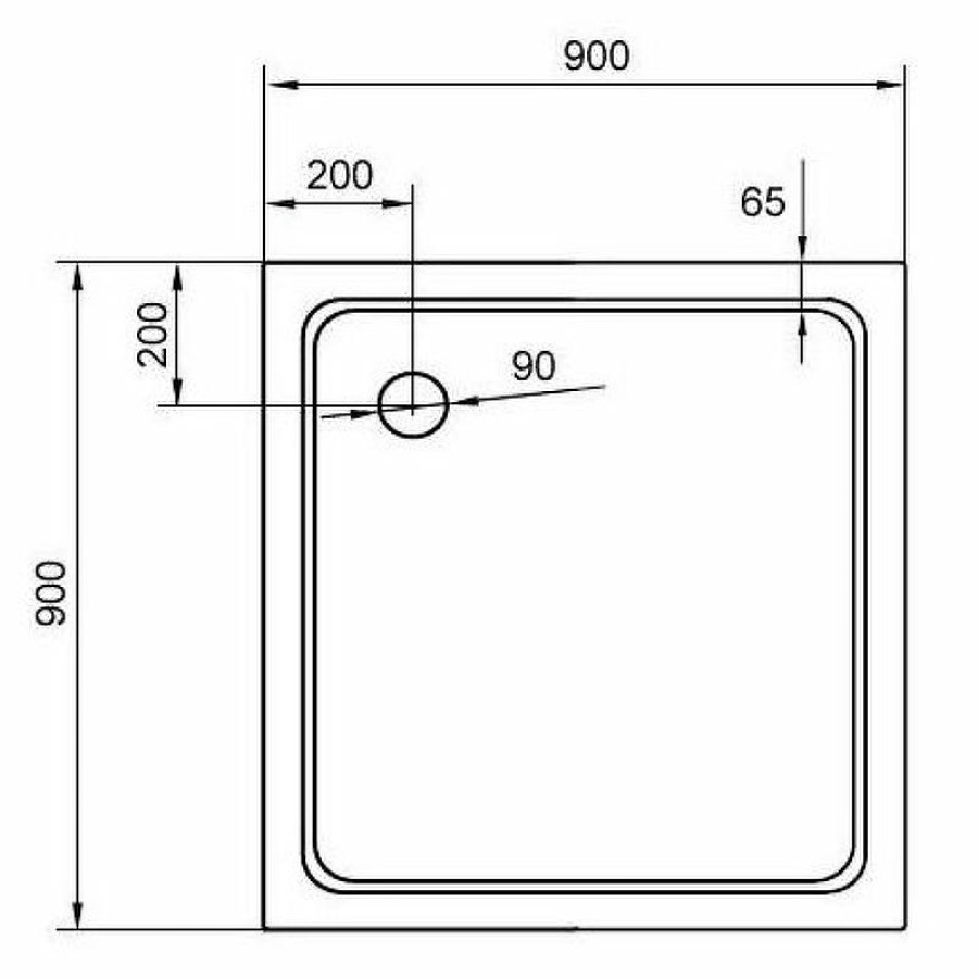 Душевой поддон из стеклокомпозита Cezares Tray SMC 90x90 TRAY-M-A-90-35-W Белый