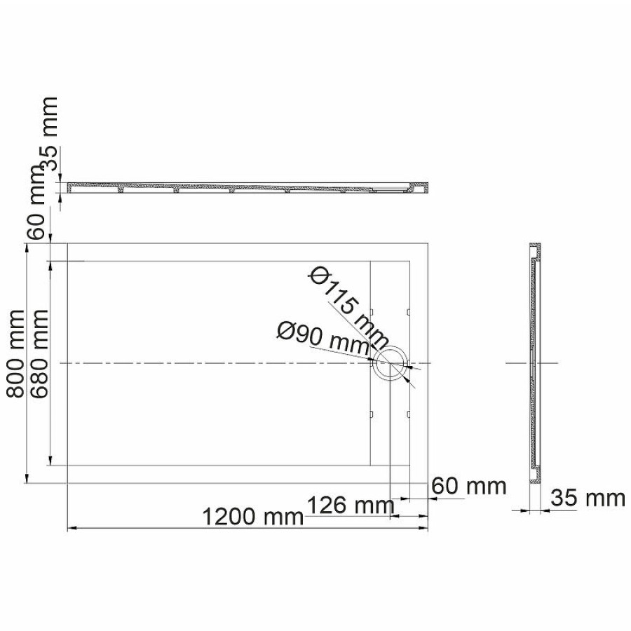 Душевой поддон из искусственного камня WasserKRAFT Mindel 120х80 85T06 Белый матовый