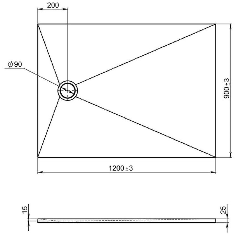 Душевой поддон из материала Flight Jacob Delafon Tolbiac 120x90 E6D332RU-NGM Черный матовый