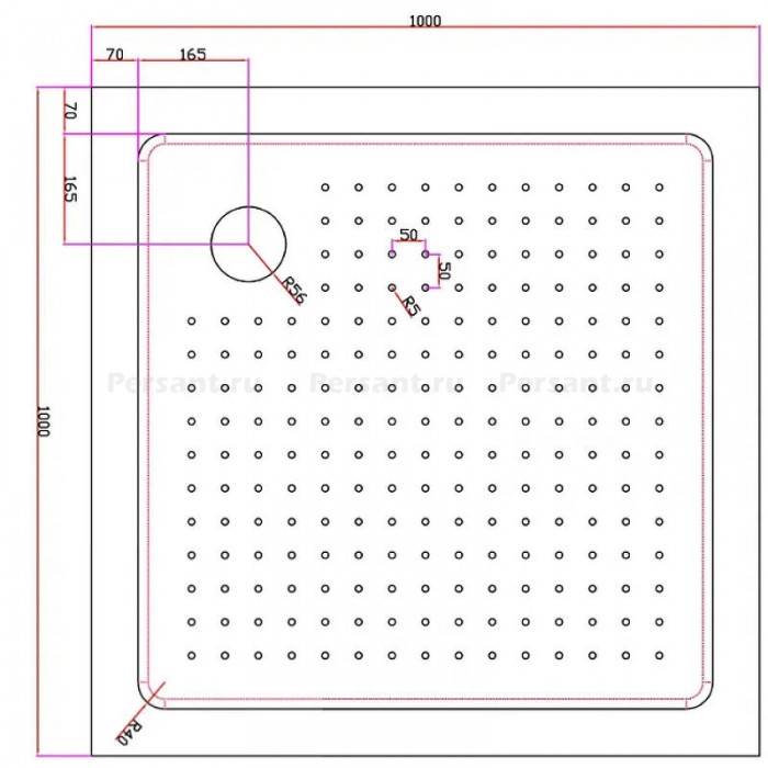 Акриловый поддон для душа Cezares Tray 100х100 TRAY-A-A-100-15-W0 Белый