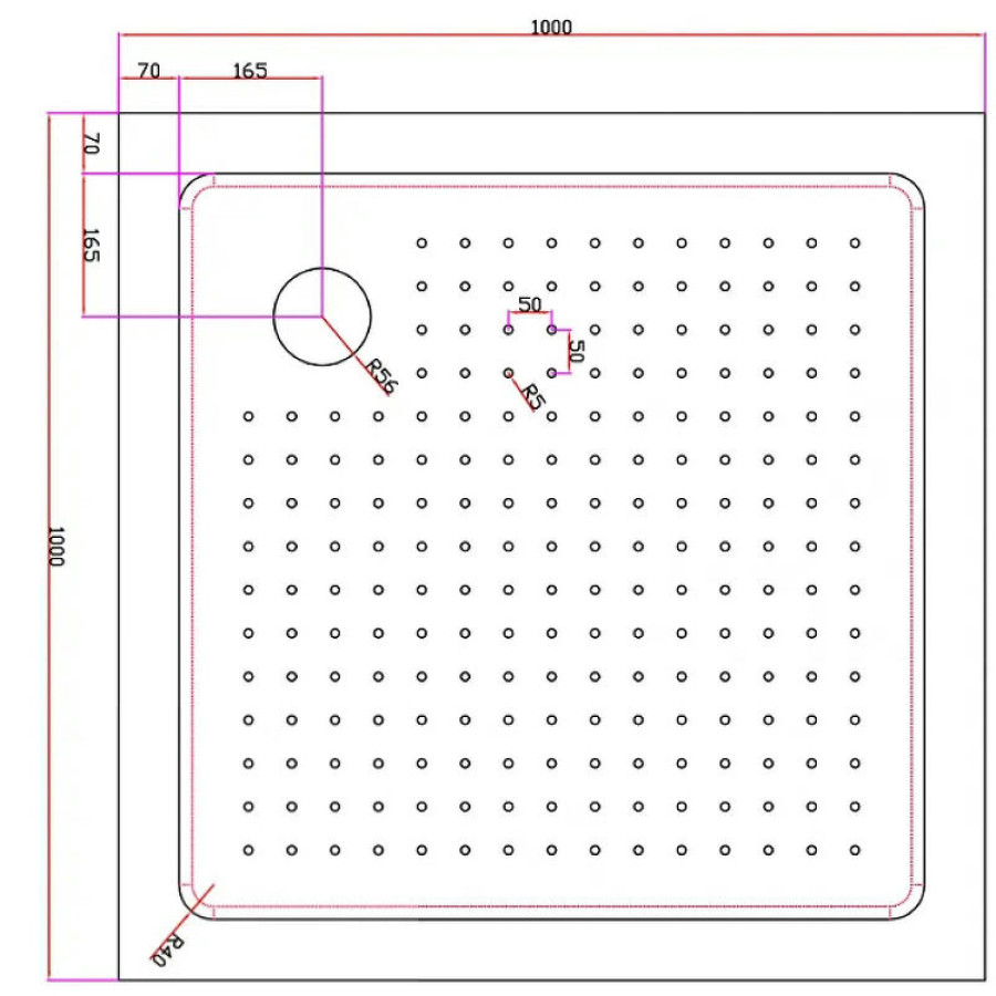 Акриловый поддон для душа Cezares Tray А 100х100 TRAY-A-A-100-15-W0 Белый