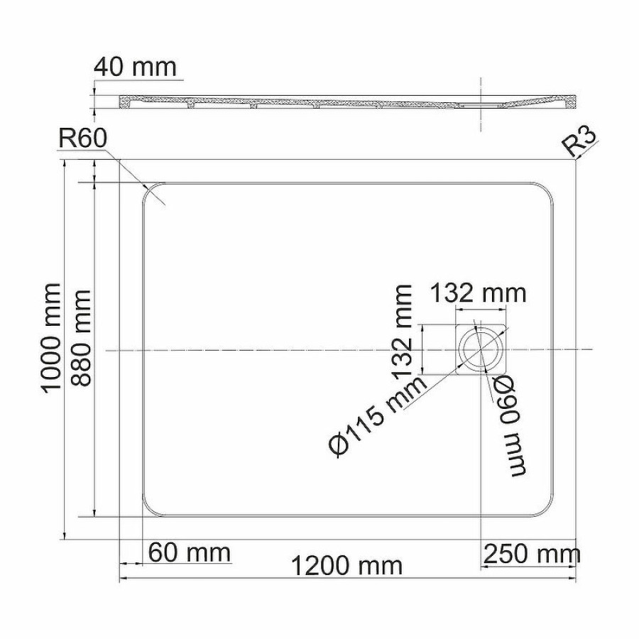 Душевой поддон из искусственного камня WasserKRAFT Rhin 120x100 44T10 Белый матовый