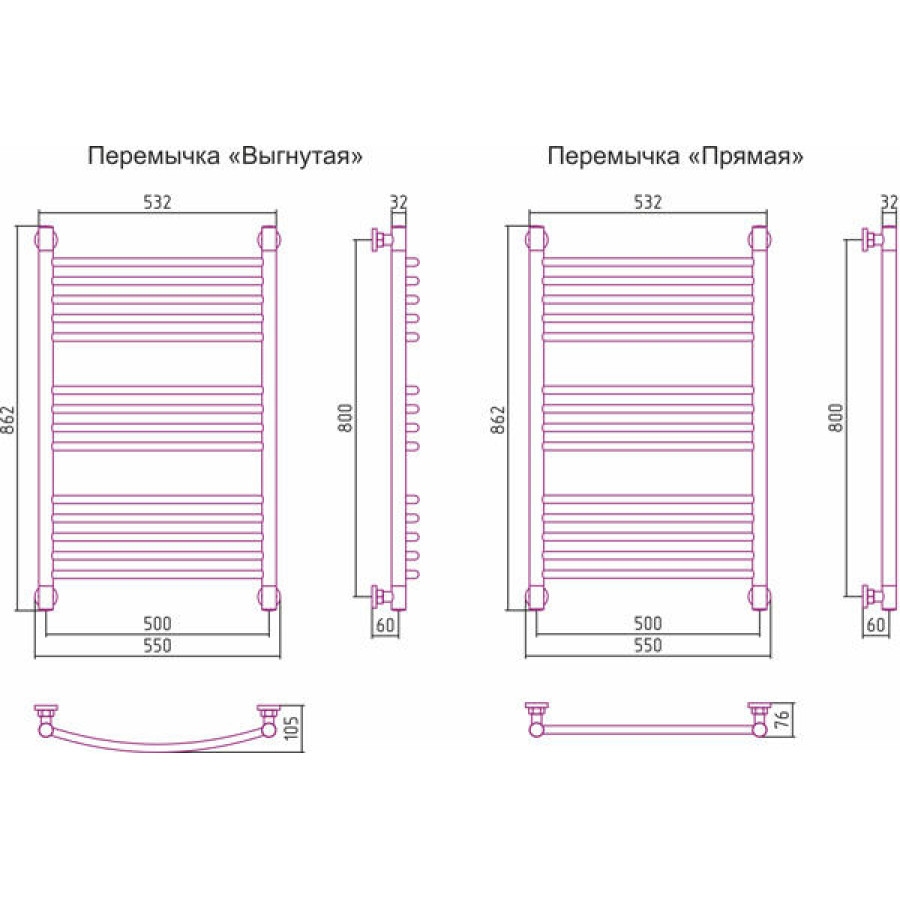 Полотенцесушитель водяной Сунержа Богема 00-0220-8050