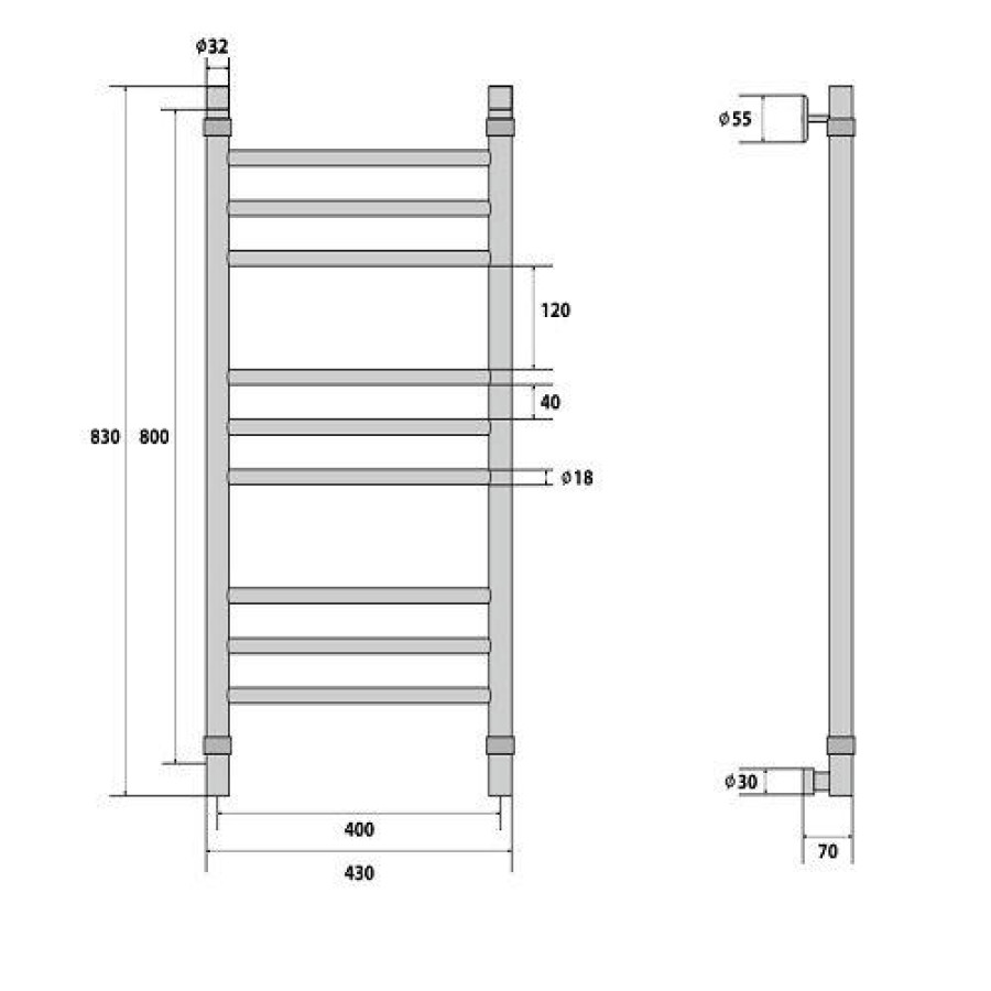 Полотенцесушитель водяной Energy Prestige 800x400