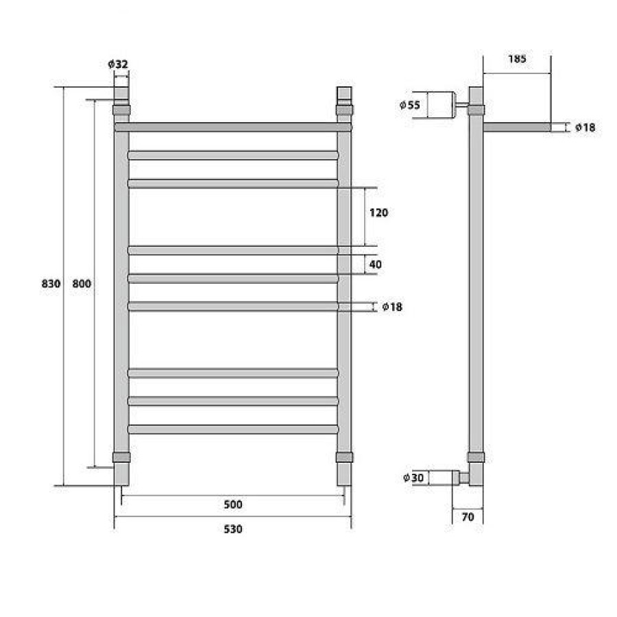 Полотенцесушитель водяной Energy Prestige Modus 800x500