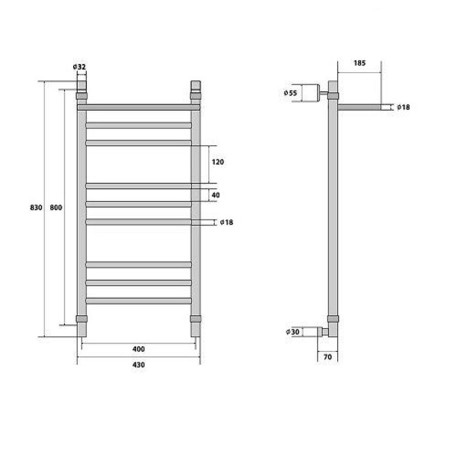 Полотенцесушитель водяной Energy Prestige Modus 800x400