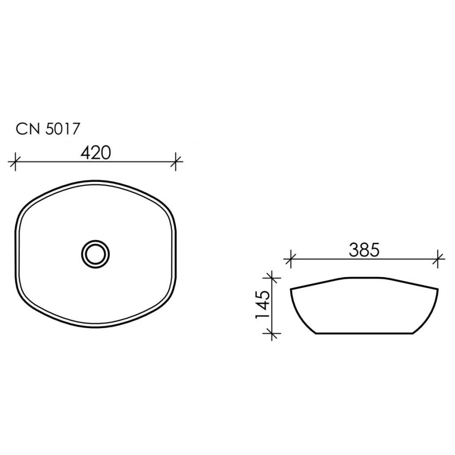 Раковина накладная 42х39 Ceramica Nova Element CN5017