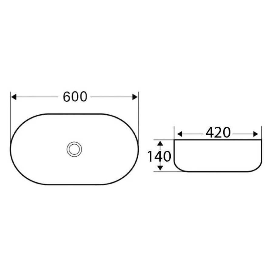 Раковина накладная BelBagno BB1084-H311 серая матовая