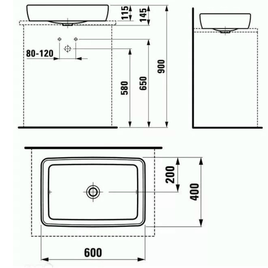 Раковина-чаша Laufen Pro S 60x40 8.1695.2.000.112.1