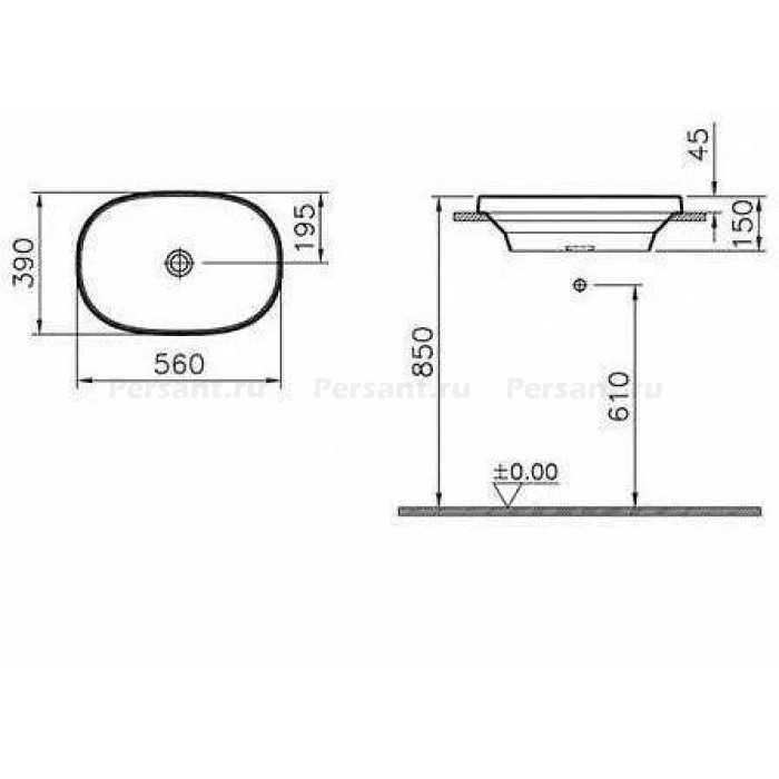 Раковина VitrA Frame 56x39 5652B403-0016