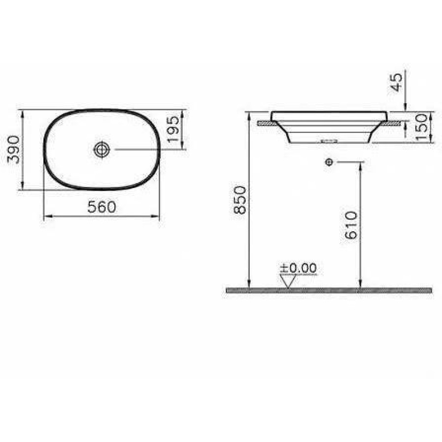 Раковина VitrA Frame 56x39 5652B403-0016