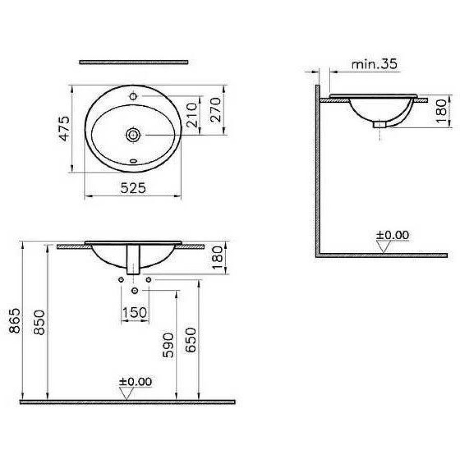 Раковина VitrA S20 5468B003-0001