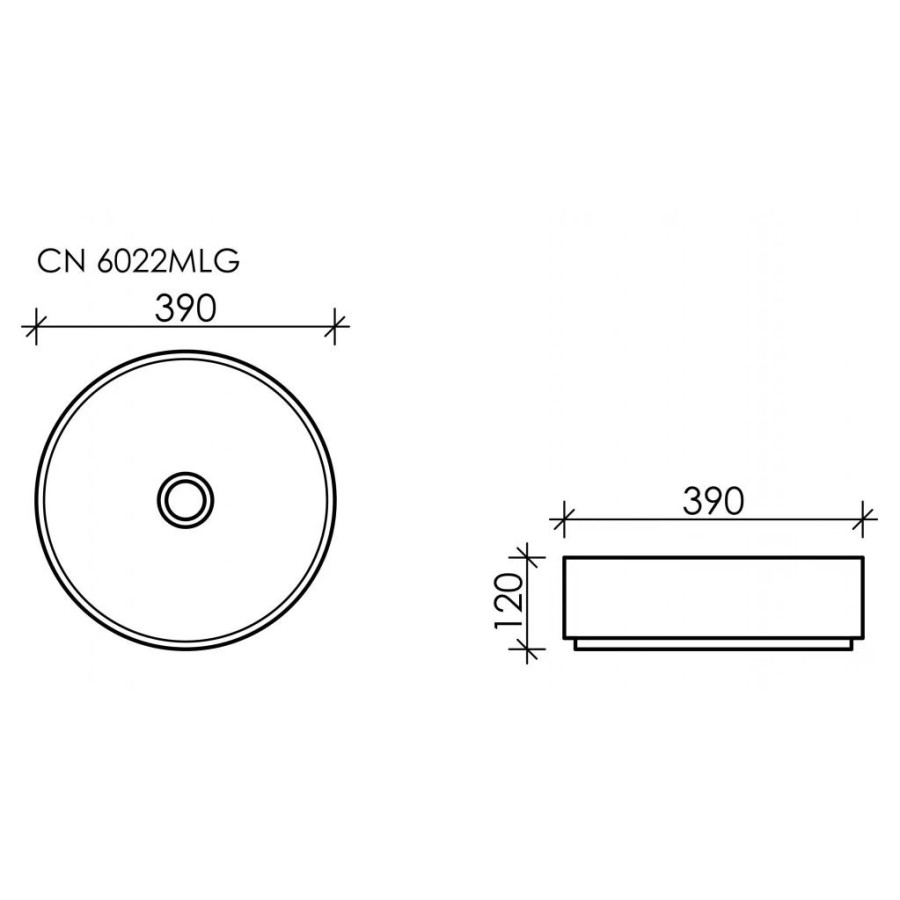 Раковина накладная 39 см Ceramica Nova Element CN6022MLG