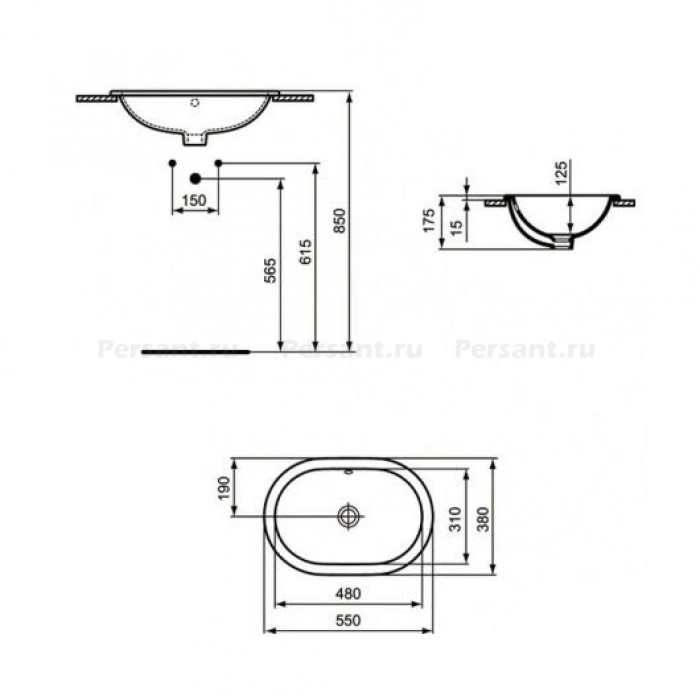 Раковина Ideal Standard Connect 55x38 E504701