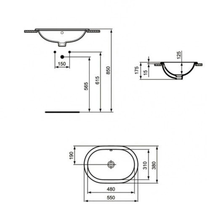 Раковина Ideal Standard Connect 55x38 E504701