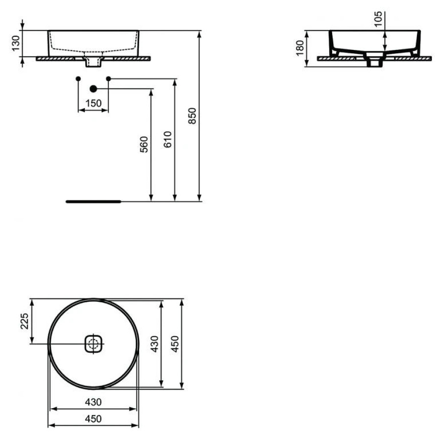 Раковина Ideal Standard Strada II T295901 45х45 керамика