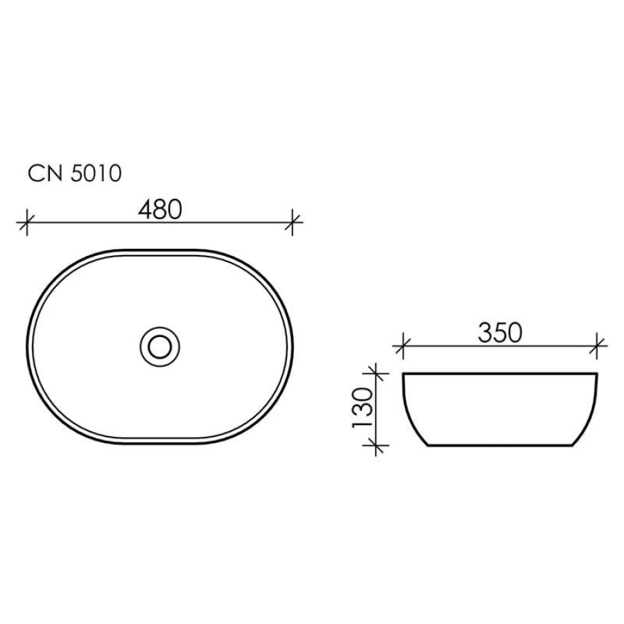 Раковина накладная 48х35 Ceramica Nova Element CN5010