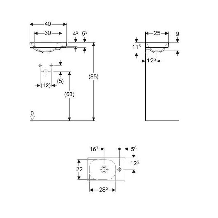 Раковина Geberit Acanto 40x25 500.635.01.2