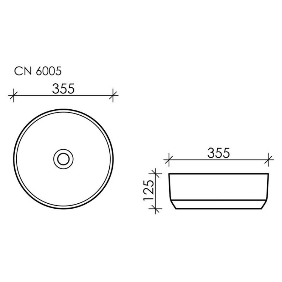 Раковина накладная 35,5 см Ceramica Nova Element CN6005