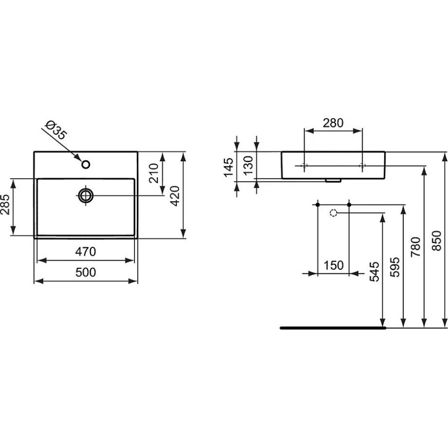 Умывальник Ideal Standard Strada 50x42 K077701