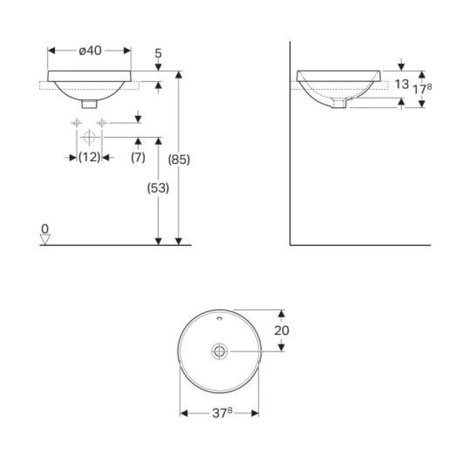 Раковина Geberit VariForm 40x40 500.700.01.2