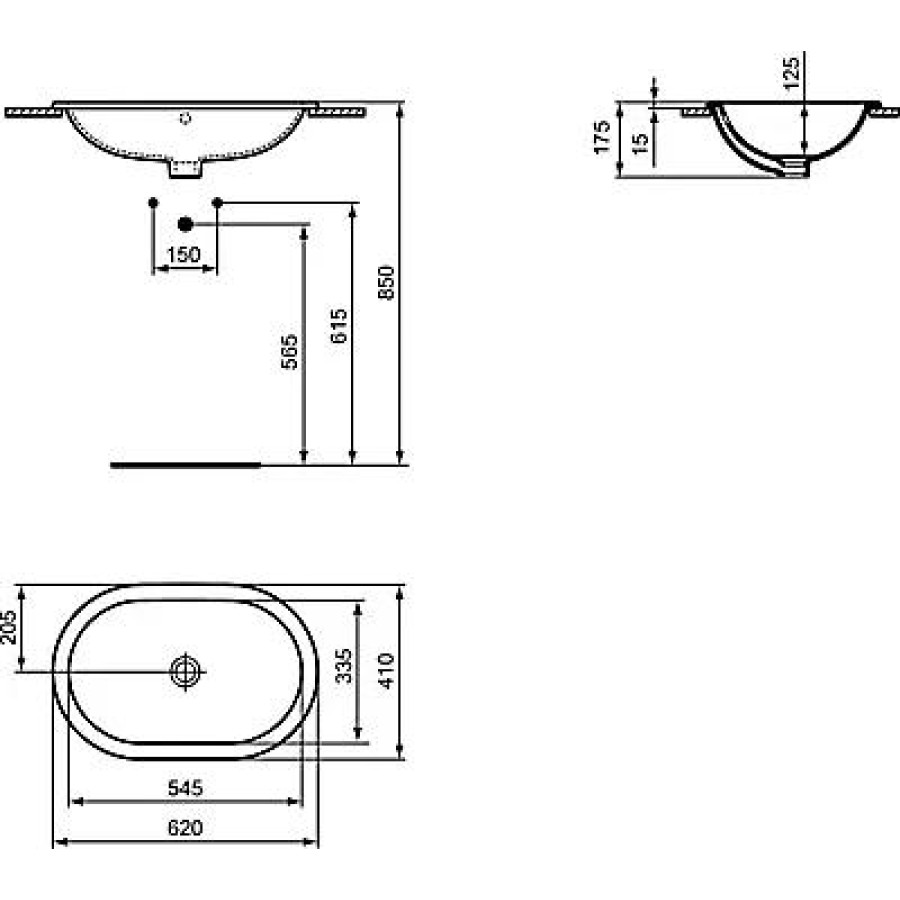 Раковина Ideal Standard Connect E504901 62х41 см, фарфор