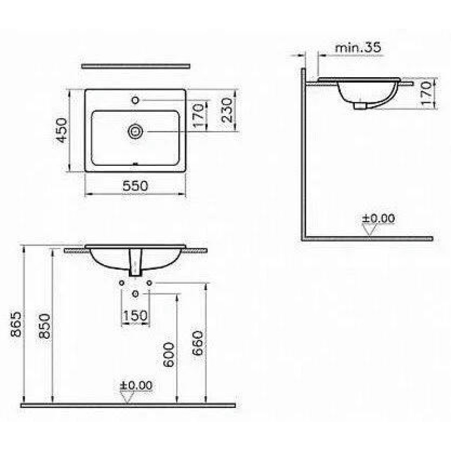 Раковина VitrA S20 55x45 5465B003-0001