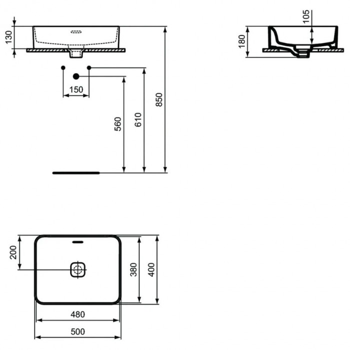 Раковина Ideal Standard Strada 50x40 T296501