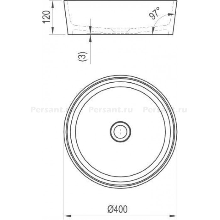 Раковина накладная Ravak Moon 1 XJN01300000 без перелива