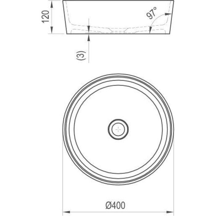 Раковина накладная Ravak Moon 1 XJN01300000 без перелива