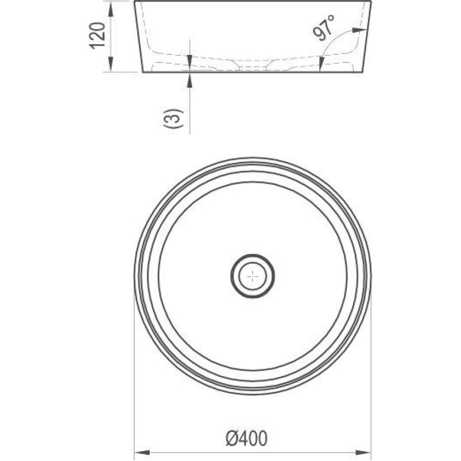 Раковина накладная Ravak Moon 1 XJN01300000 без перелива