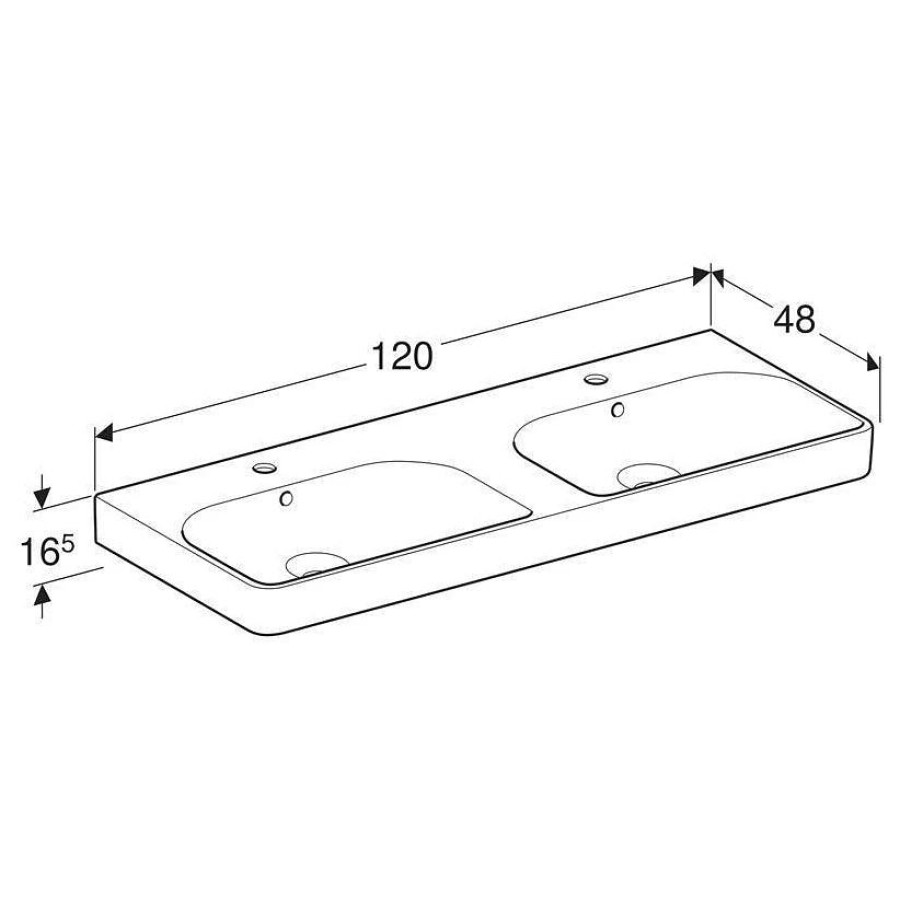 Раковина Geberit Smyle Square 120x48 500.223.01.1