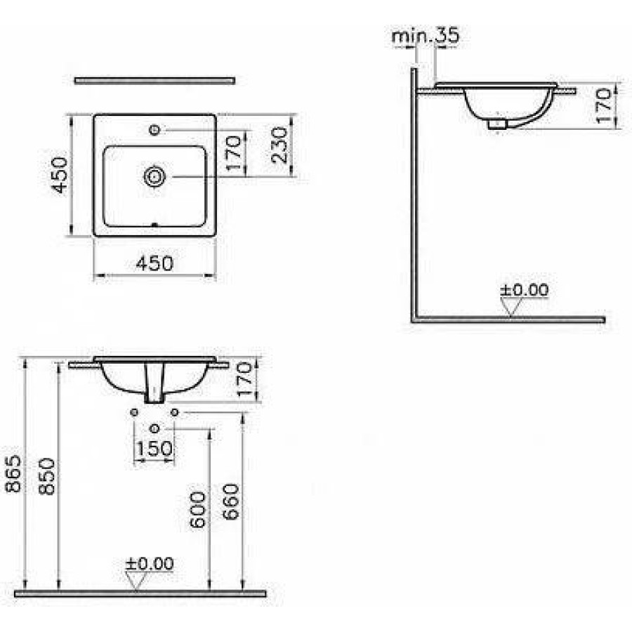 Раковина VitrA S20 45x45 5463B003-0001