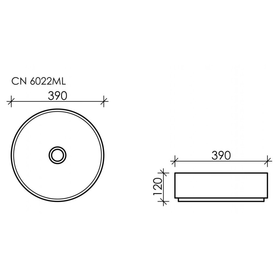 Раковина накладная 39 см Ceramica Nova Element CN6022ML