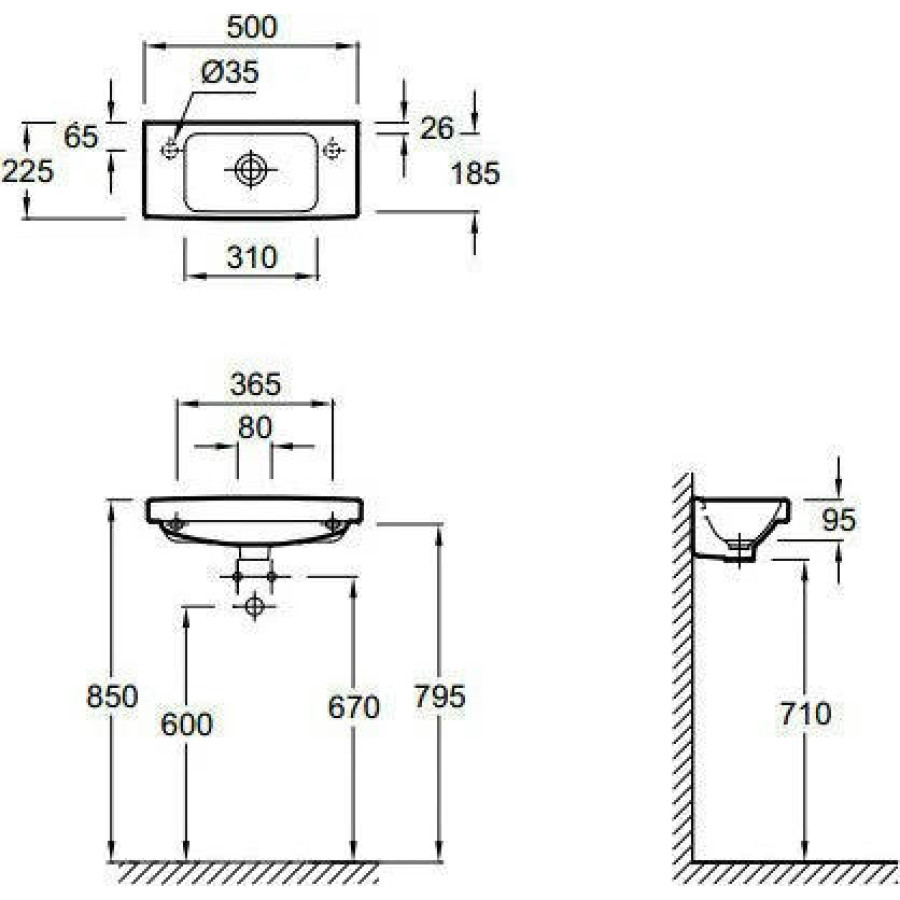 Раковина Jacob Delafon Odeon Up 50x22,5 E4701L-00