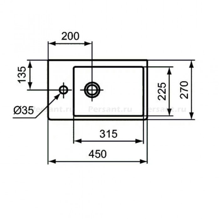Раковина асимметричная Ideal Standard Strada 45x27 K081701