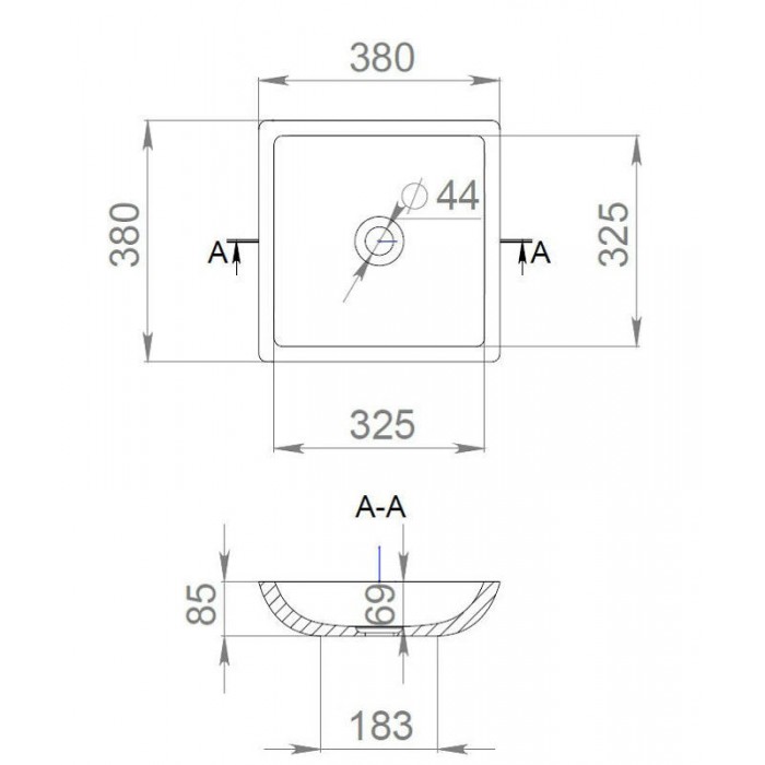 Раковина Salini Callista 37.5x37.5 1101208SM S-Stone