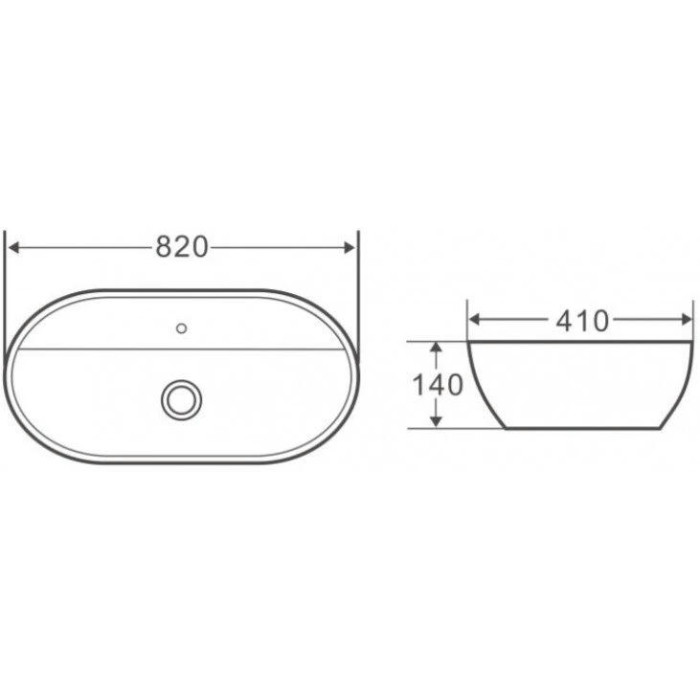 Раковина накладная BelBagno 81x41 BB1347