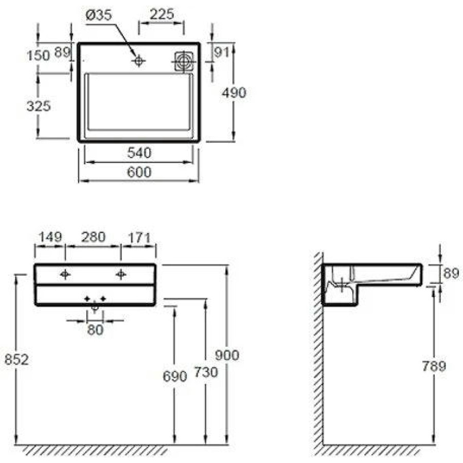 Раковина-столешница Jacob Delafon Terrace с подсветкой 60x49 EXE9112-00